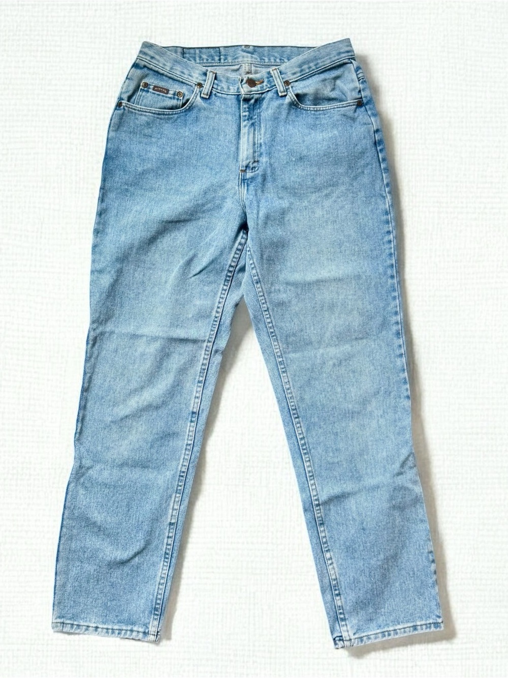 Vintage 90s Lee Riders Denim Mom Jeans Sz 29 High Rise Tapered Cotton Light Wash
